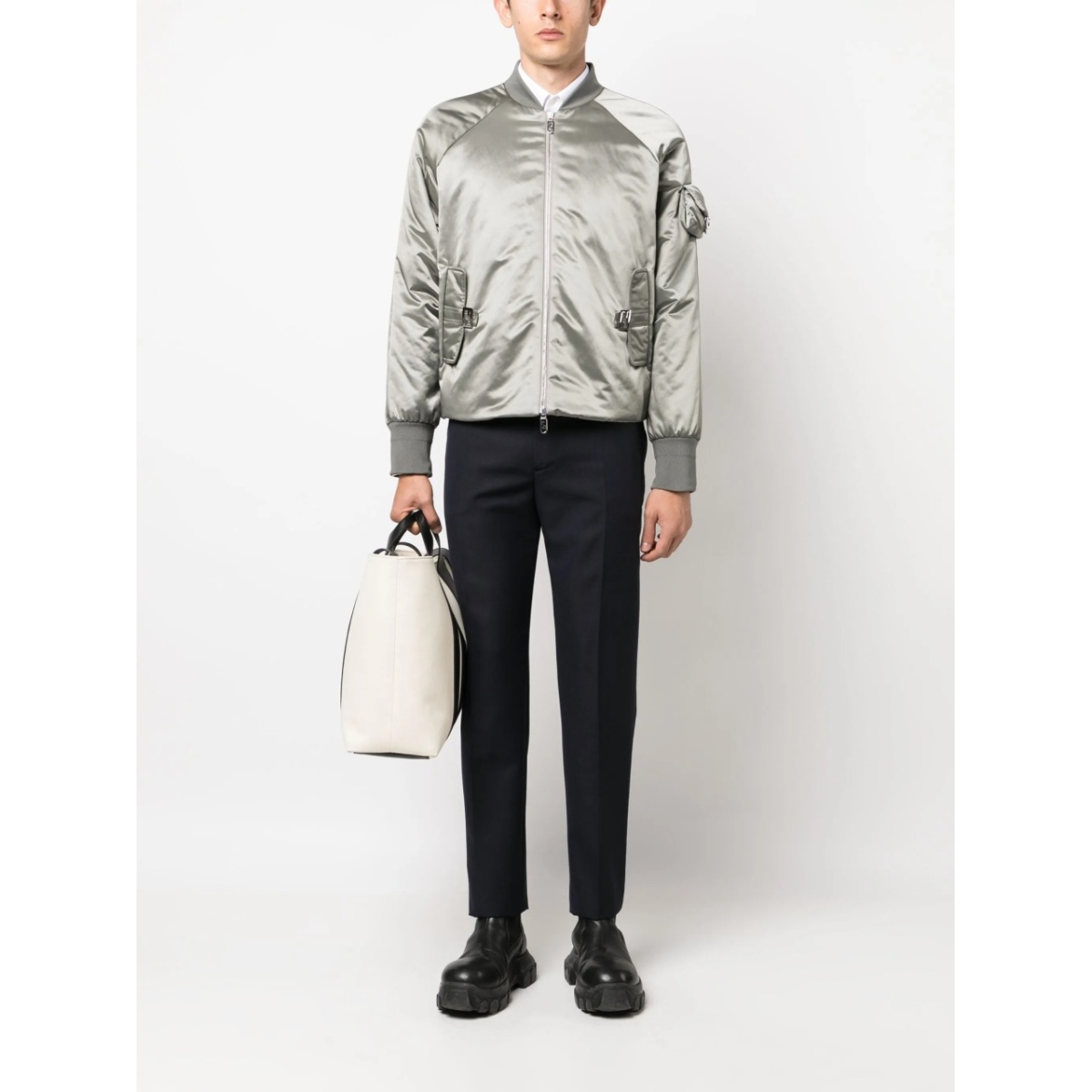 wool-blend straight-leg trousers - Img 2