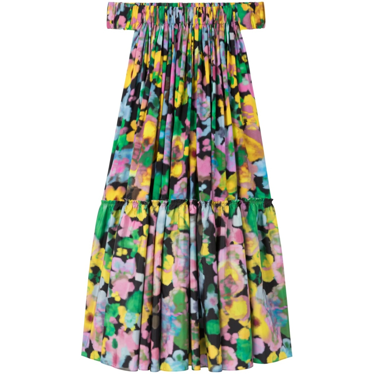 x Lutz Huelle Gaia floral-print off-shoulder midi dress