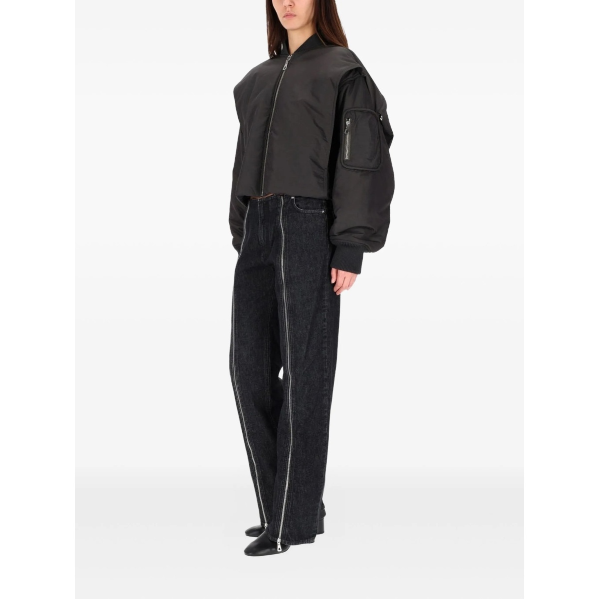 zip-fastening bomber jacket - Img 2