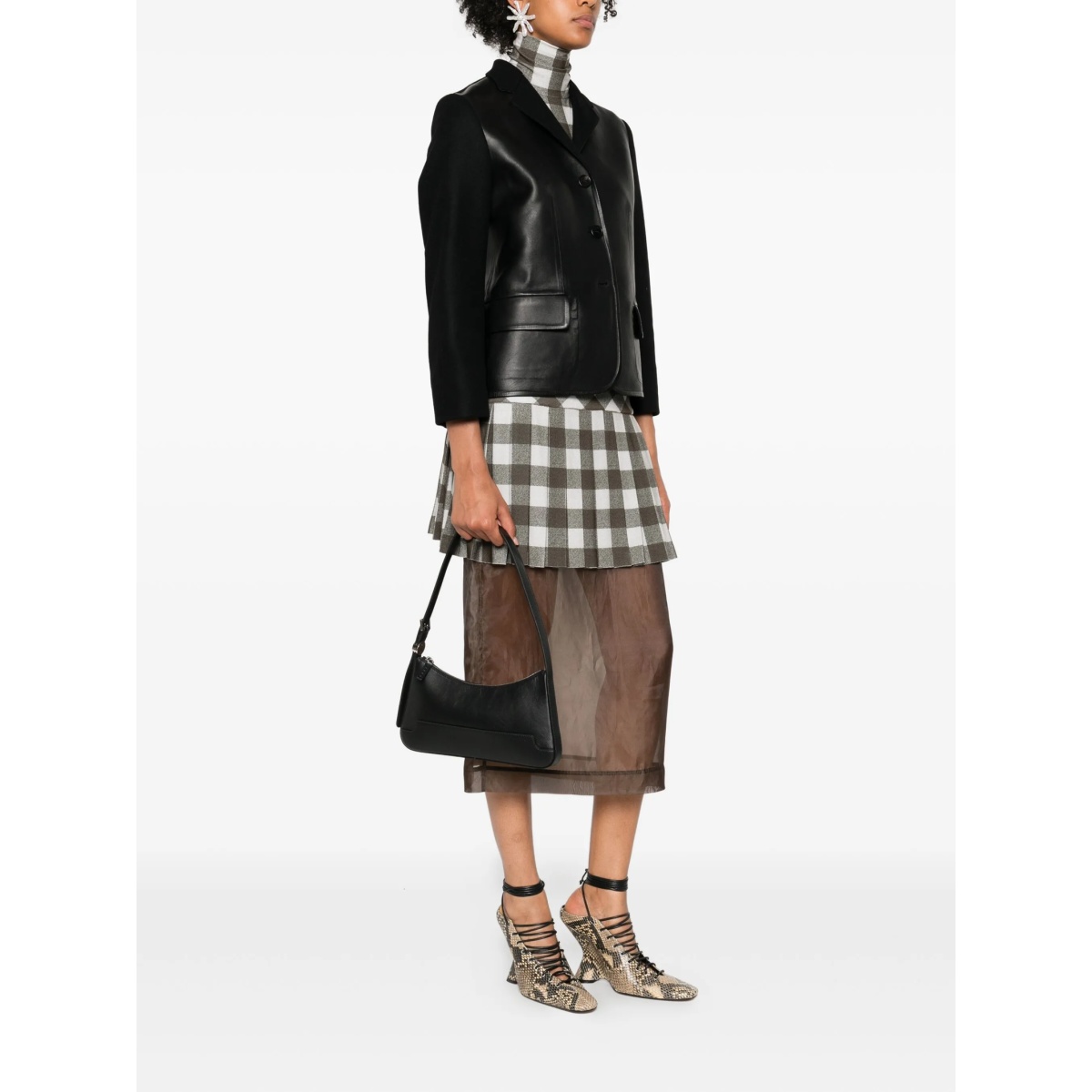 zip-fastening leather shoulder bag - Img 2