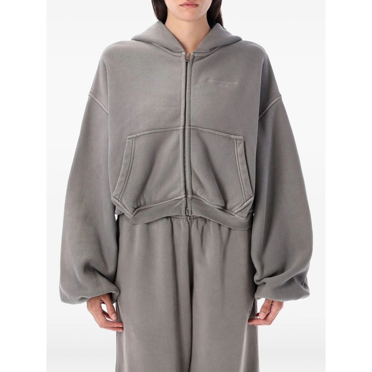 zip-up crop hoodie
