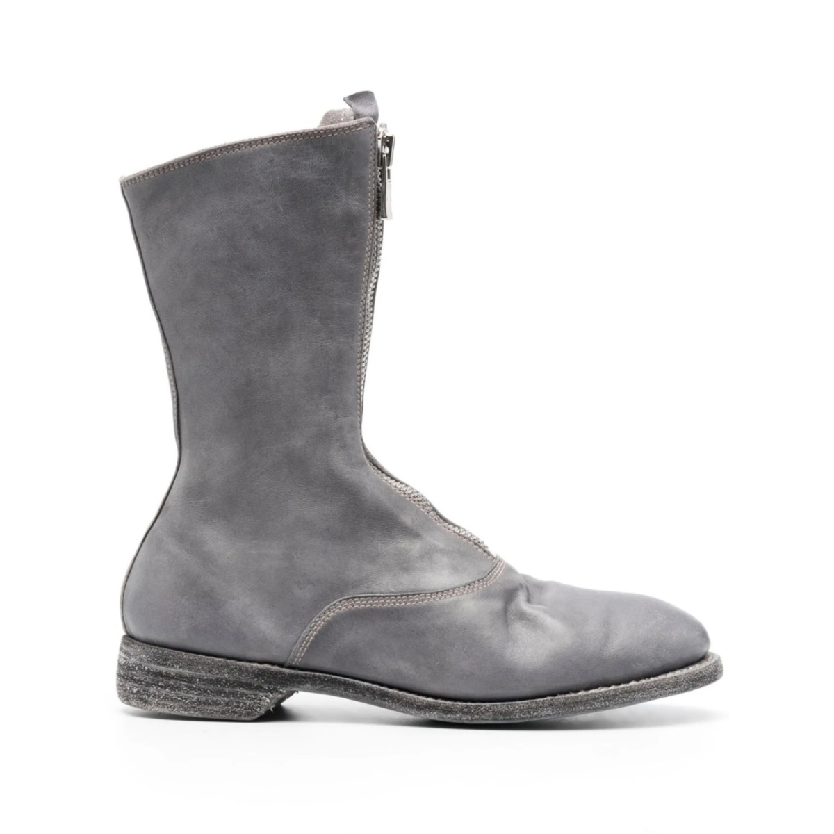 zip-up leather boots