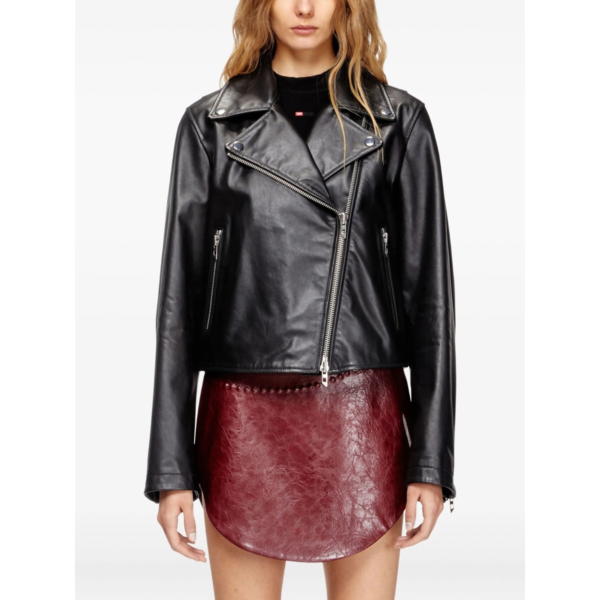 zip-up leather jacket - Img 3
