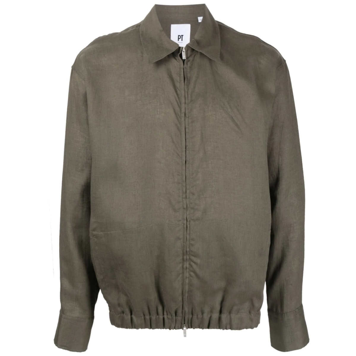 zip-up linen shirt jacket