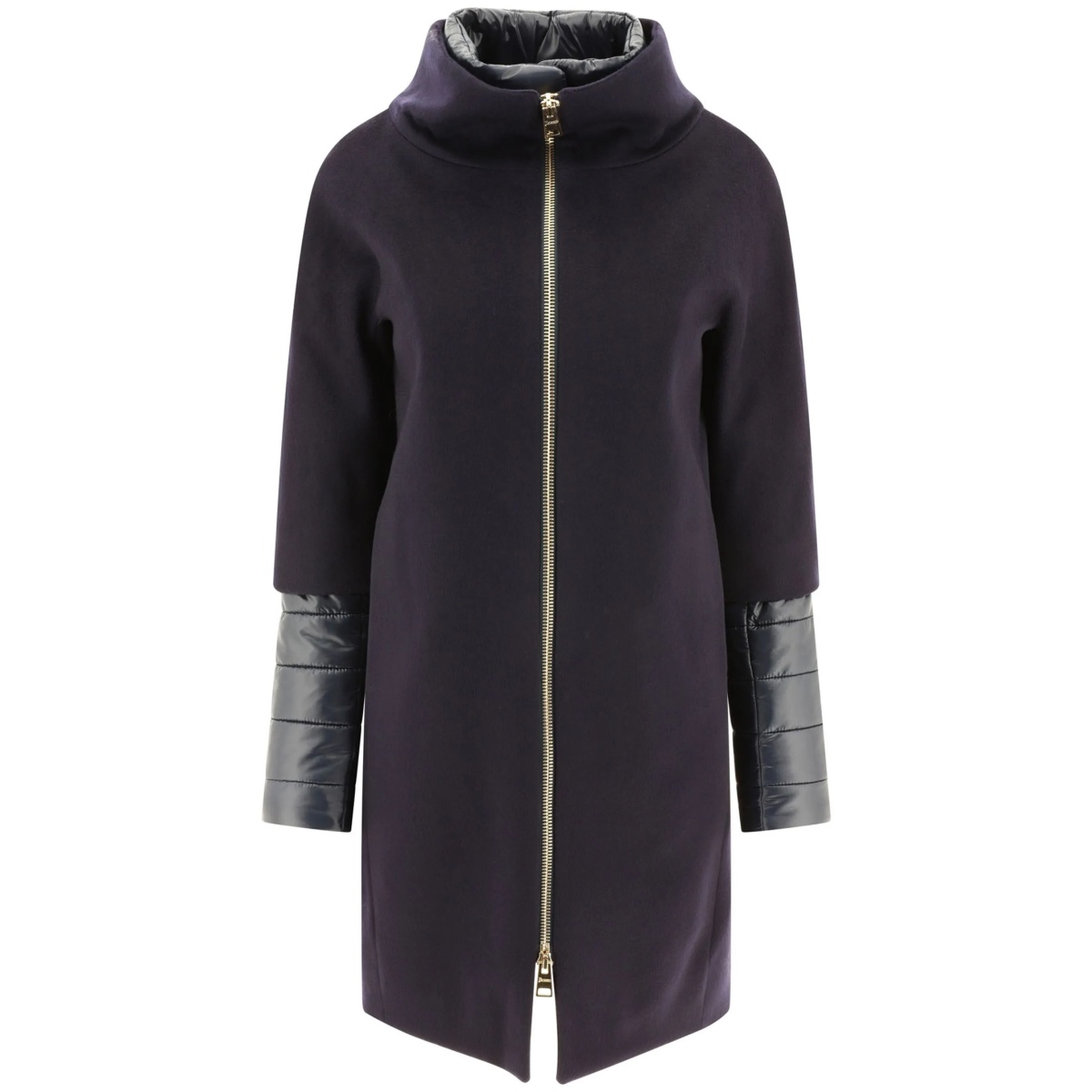 zip-up virgin wool coat
