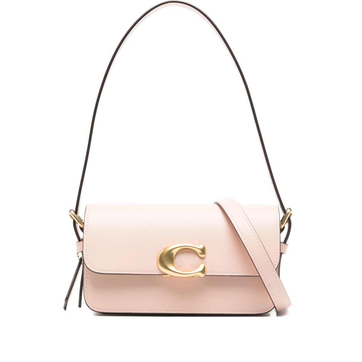 Zoe clasp-detail leather shoulder bag