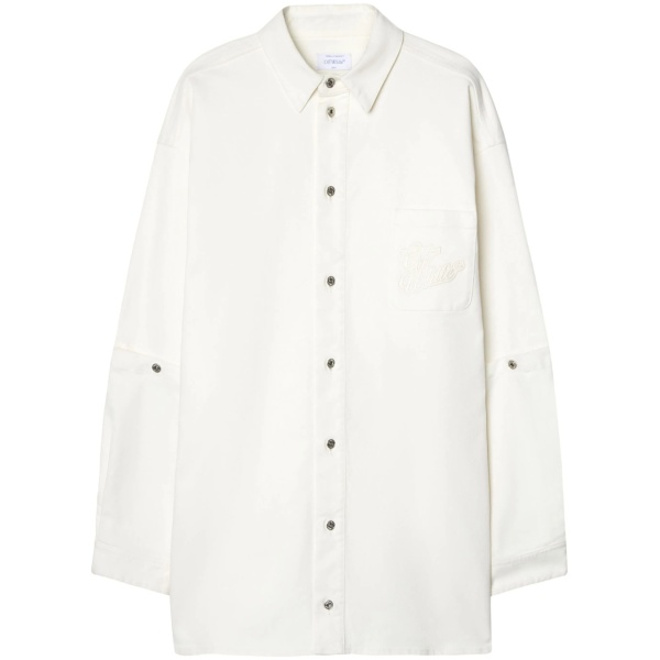 90s logo-appliqué cotton shirt