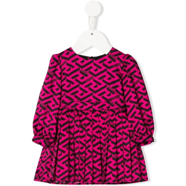 all-over monogram-pattern print dress