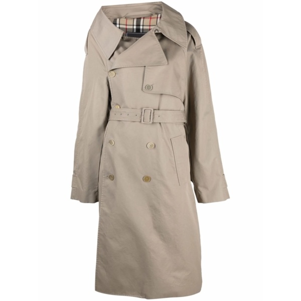asymmetric-lapel trench coat