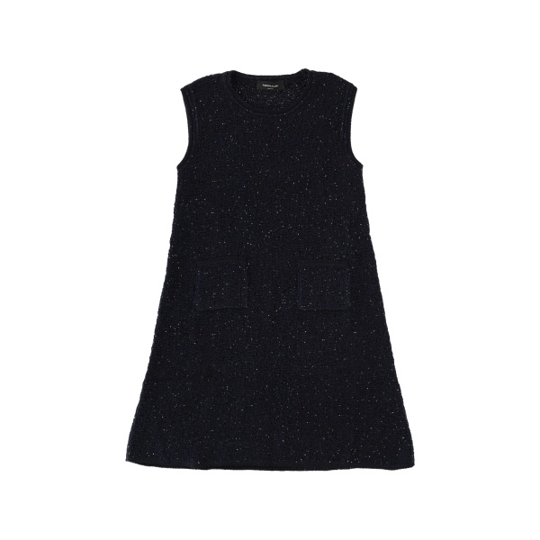 bouclé shift mini dress