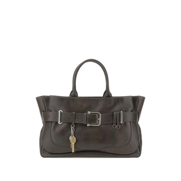 Brocle buckle charm leather tote bag
