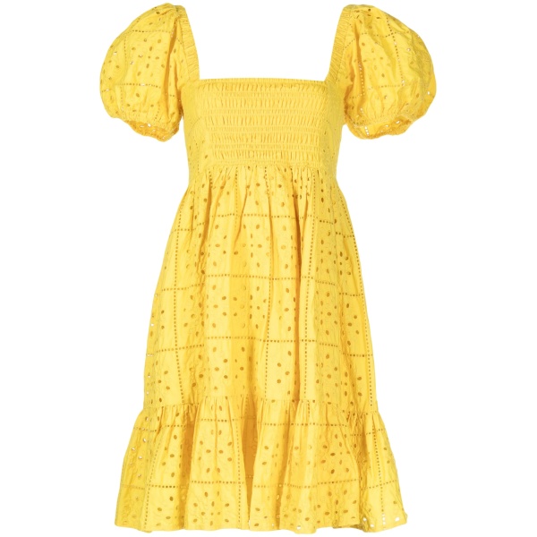 broderie anglaise flared dress
