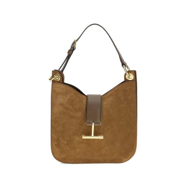 buckle smooth calf suede shoulder bag
