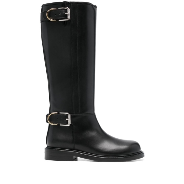 buckled leather boots