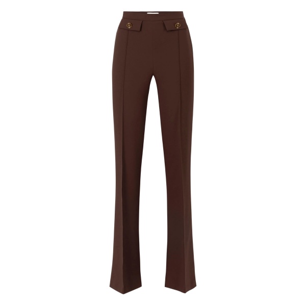 button-detailed flared trousers