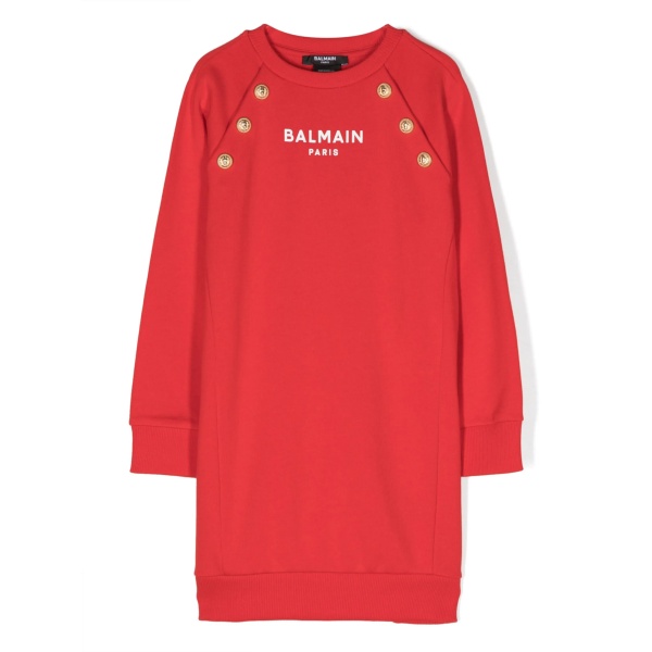 button-embellished sweatshirt dress