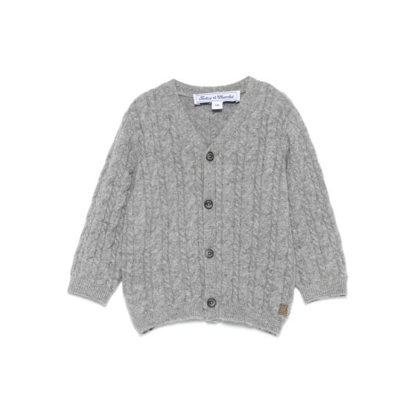 cable-knit buttoned cardigan
