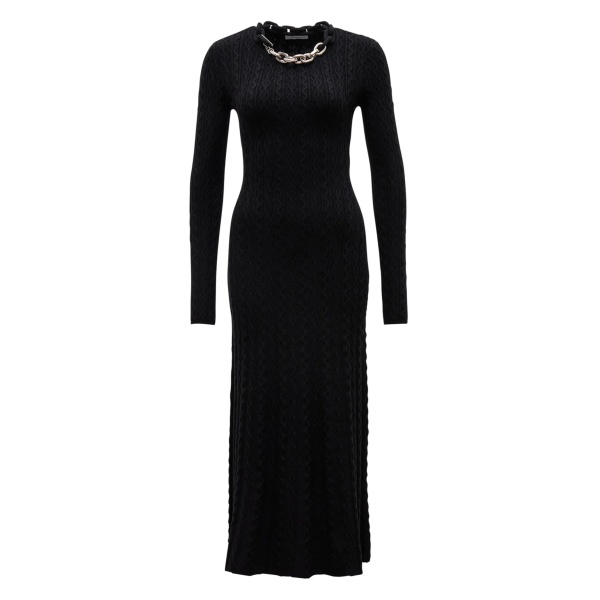 cable-knit chain-link maxi dress