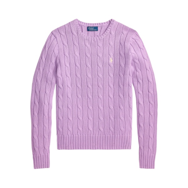 cable-knit crewneck sweater