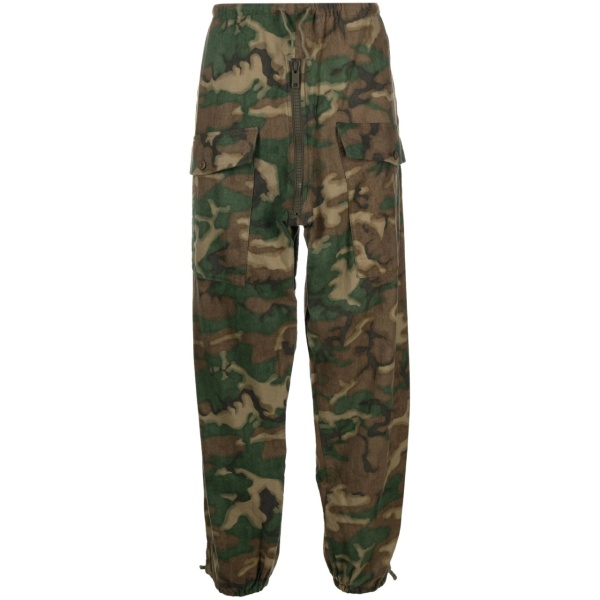 camouflage-print cotton cargo trousers