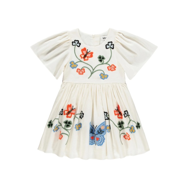 Carlin butterfly-flower embroidered dress