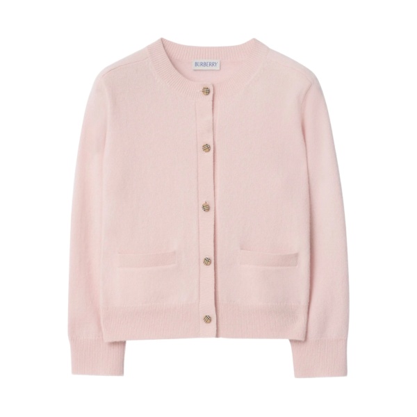 check sleeve-patch cardigan