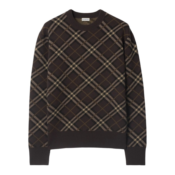 check wool cashmere sweater