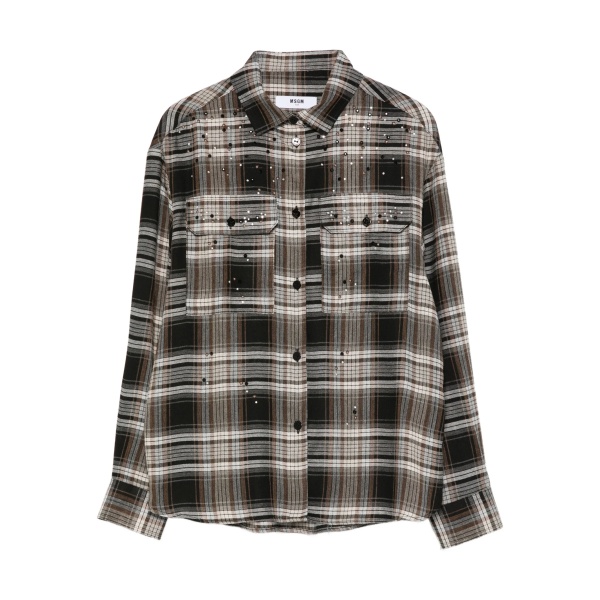 checked embellished shirt