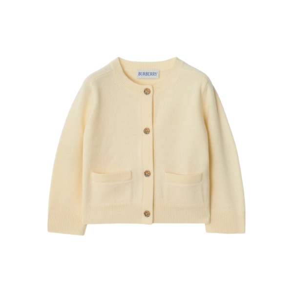 checked-patch cardigan
