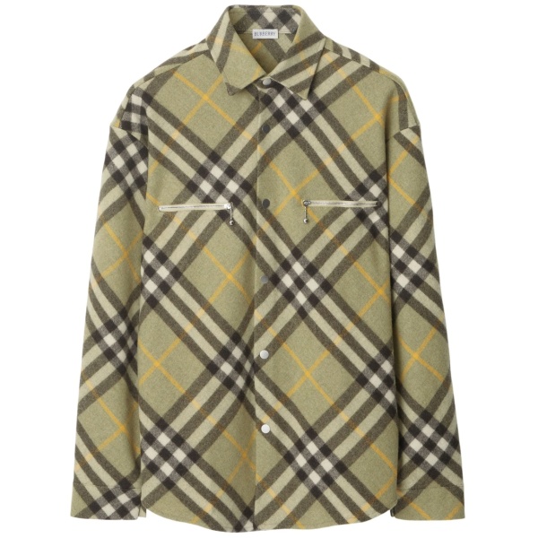 checked wool-blend shirt jacket