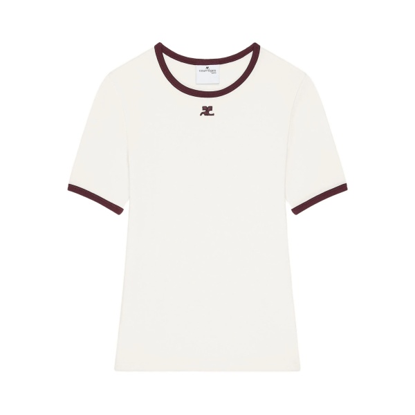 contrast-trim cotton T-shirt
