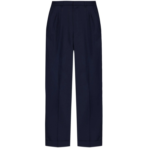 creased straight-leg trousers