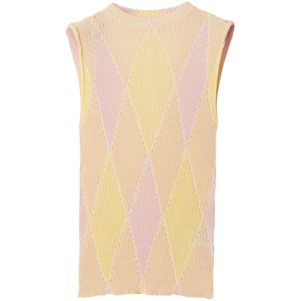 crew-neck argyle intarsia-knit top