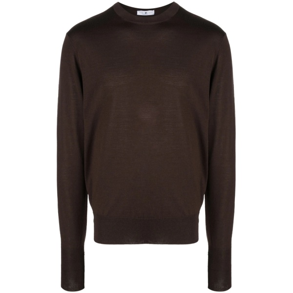 crew-neck fine-knit jumper