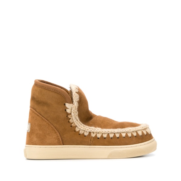 crochet stitch-trim sneaker boots