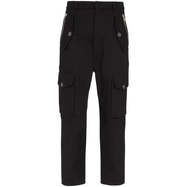 cropped cotton cargo trousers