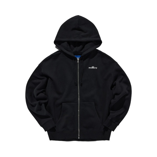 crown-logo zip-up hoodie