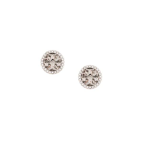 CRYSTAL LOGO CIRCLE-STUD EARRING