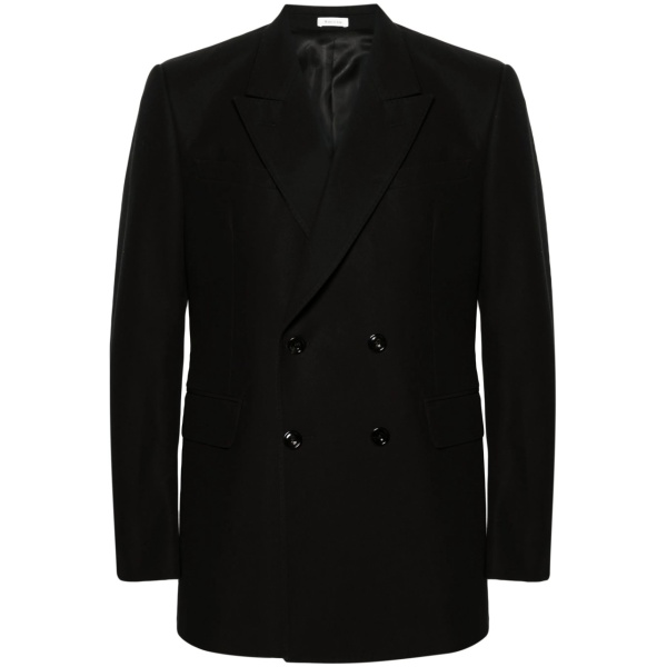 double-breasted cotton blazer
