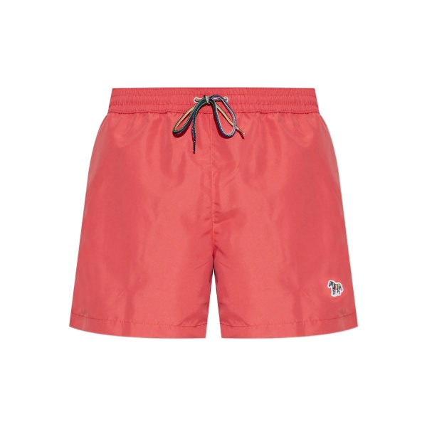 drawstring-waist zebra-motif swim shorts