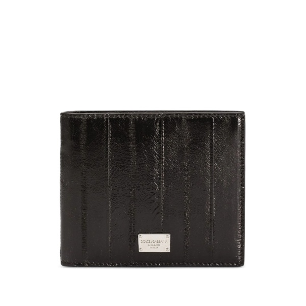 Eel crocodile-effect bifold wallet