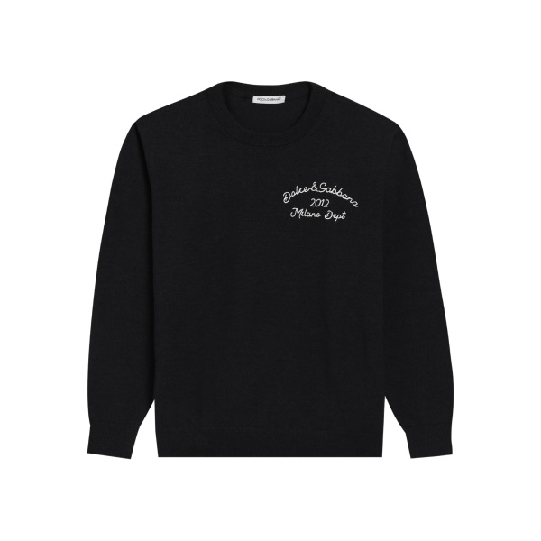 embroidered crew-neck sweater