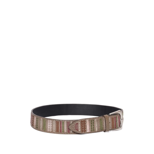 embroidered-detail belt