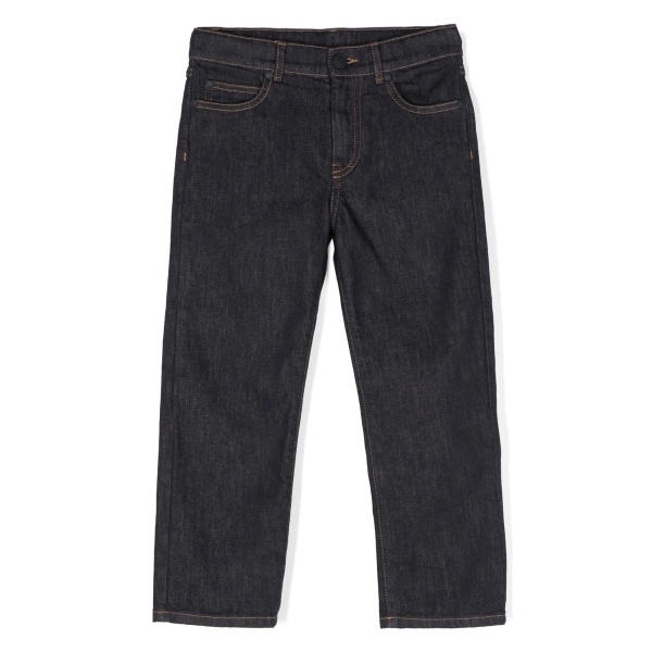 embroidered-logo jeans
