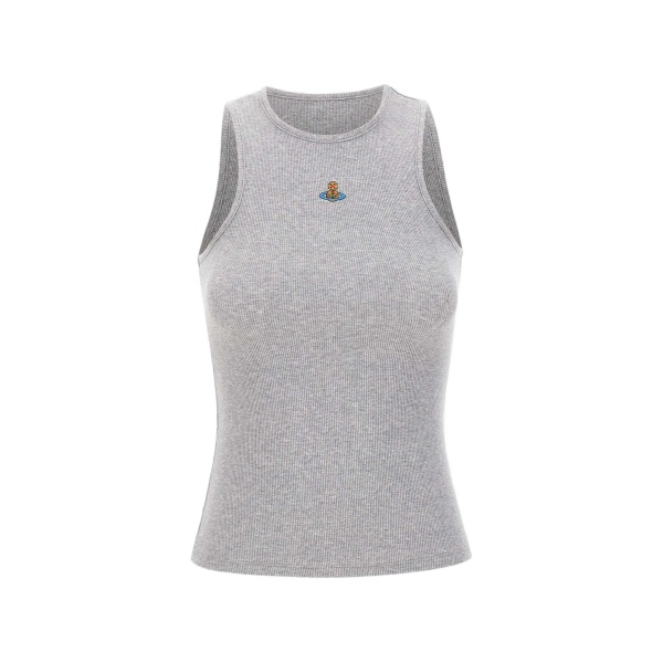 embroidered-logo ribbed top