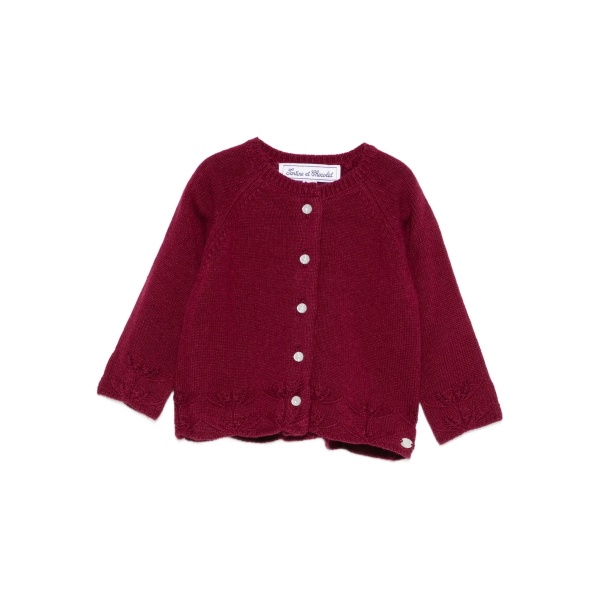 embroidered raglan-sleeve cardigan