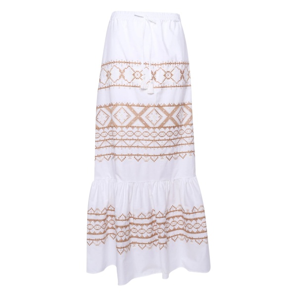 embroidered ruffled skirt