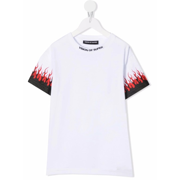 flame-print short-sleeved T-shirt
