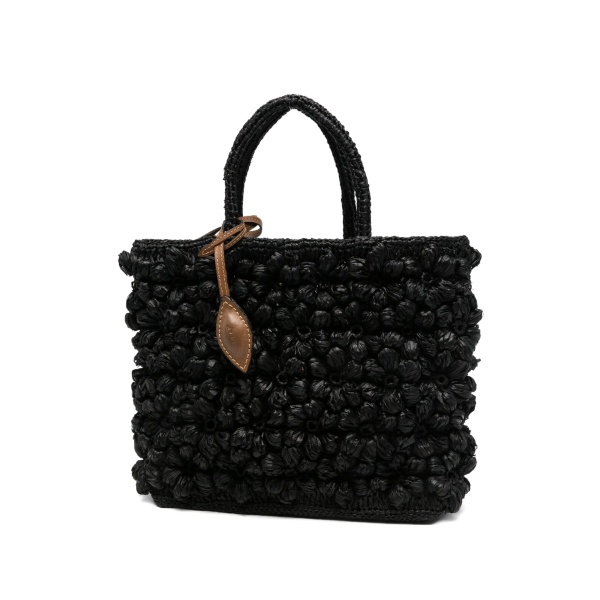 floral-appliqué tote bag