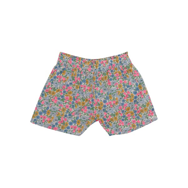 floral elasticated cotton shorts